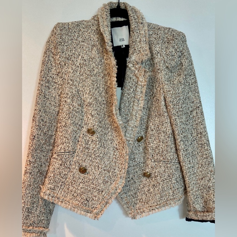 BRAND NEW River Island tweed blazer
